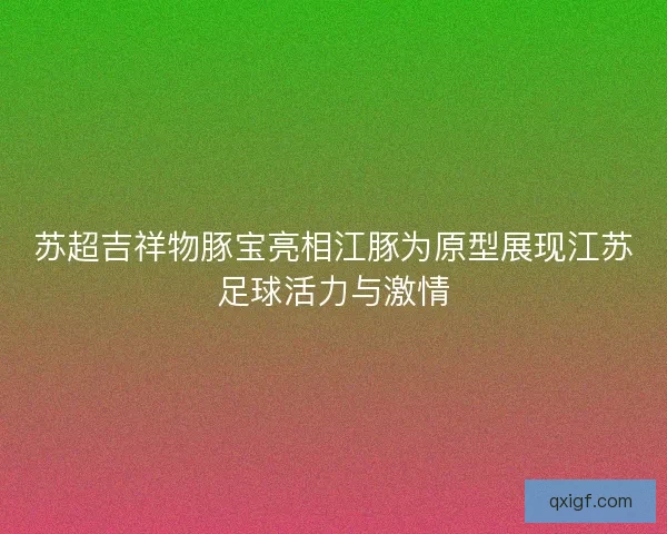 苏超吉祥物豚宝亮相江豚为原型展现江苏足球活力与激情 苏超吉祥物豚宝亮相江豚为原型展现江苏足球活力与激情